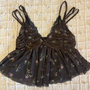 Urban Outfitters Lace Mesh Crop Top